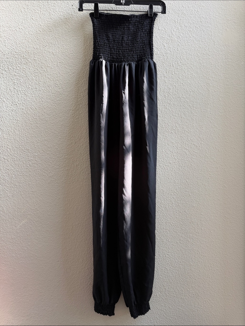 Black Strapless Tube Jumpsuit